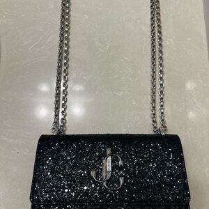 Jimmy Choo Black Sparkle Crossbody Bag